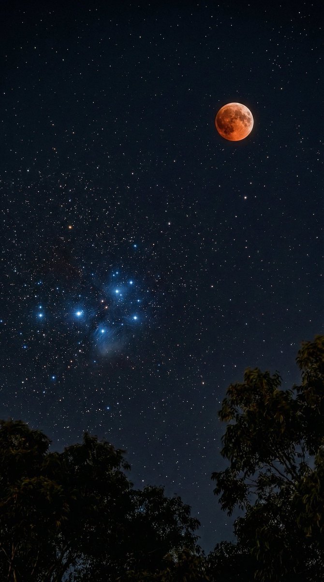 🚨: Lunar Eclipse and Pleiades Today!😍