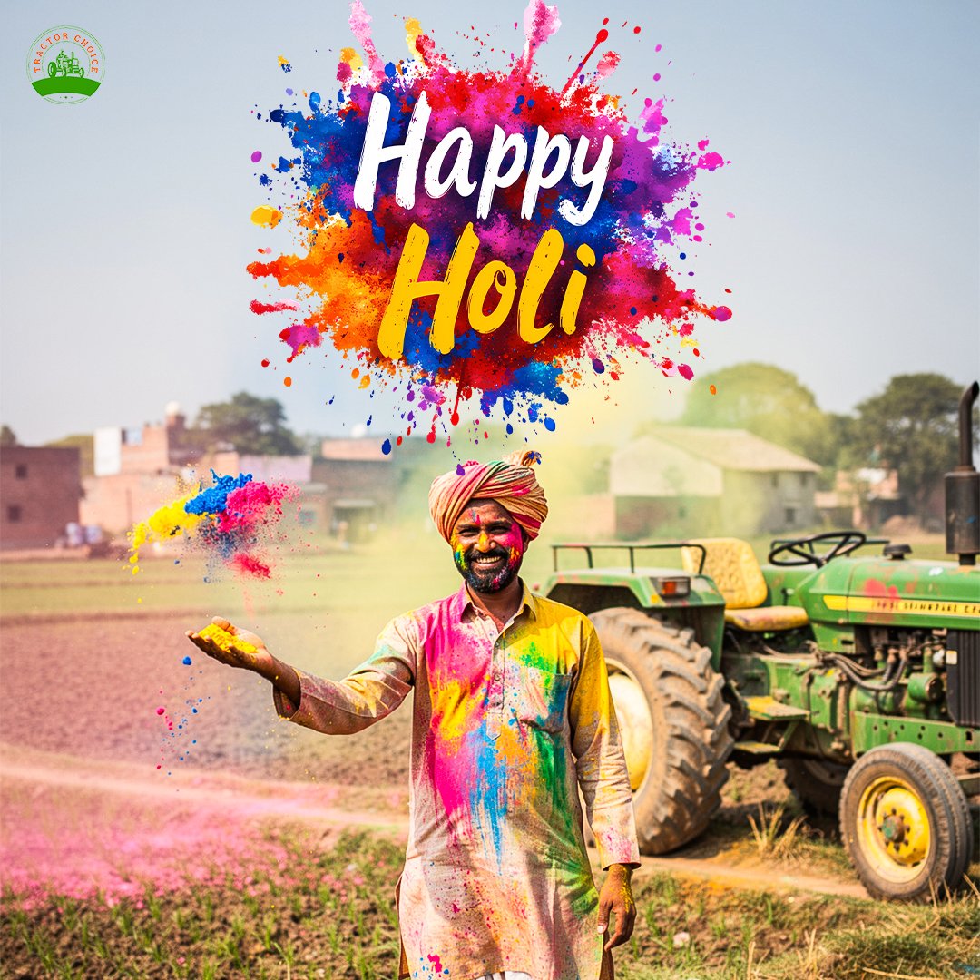 tractorchoice's tweet photo. Tractor bhi ready, aur hum bhi ready — Holi ke rang mein! 🚜🎨
Celebrating strength, soil, and smiles this festive season.
May your life be as vibrant as these colors!
.
👉 Tag a tractor lover &amp; spread the vibe
.
#HappyHoli #TractorChoice #TractorLove #FarmingLife #DesiVibes https://t.co/khI2KBXr6P