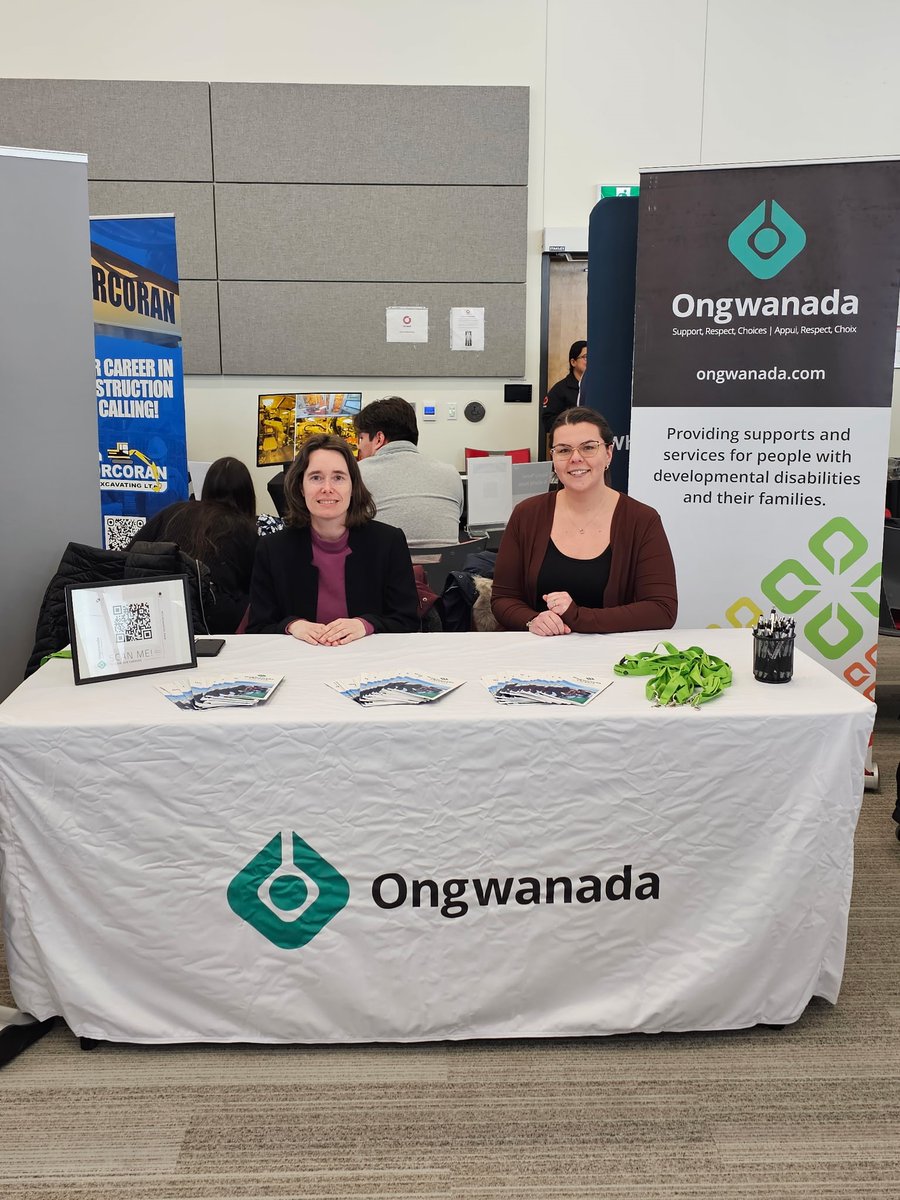 We’re at the St. Lawrence College Student &amp; Graduate Job Fair today from 𝟭𝟭 𝗮.𝗺. – 𝟮 𝗽.𝗺.! 📷

Stop by our booth to learn more about the exciting career opportunities available at Ongwanada and how you can make a meaningful impact in the lives of people we support. #YGK