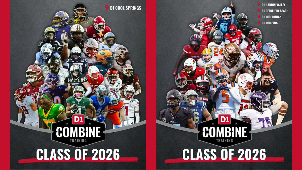 D1Sports's tweet photo. The @NFLCombine is over and now the focus shifts to college pro days as athletes prepare for the 2026 NFL Draft.
D1 has dozens of aspiring NFL players doing their training at D1 facilities across the country.
The complete list is in today's D1 Daily: https://t.co/qZEQFrVE7y https://t.co/8tJPASCxG5