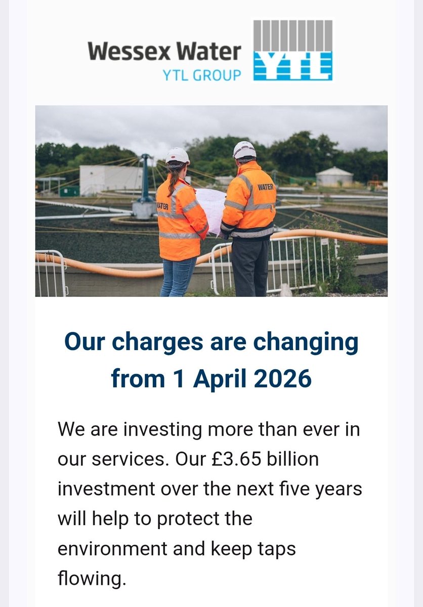 Dear wessex water 💧  your not investing anything technically it's the customers, just saying. #wessexwater #investing