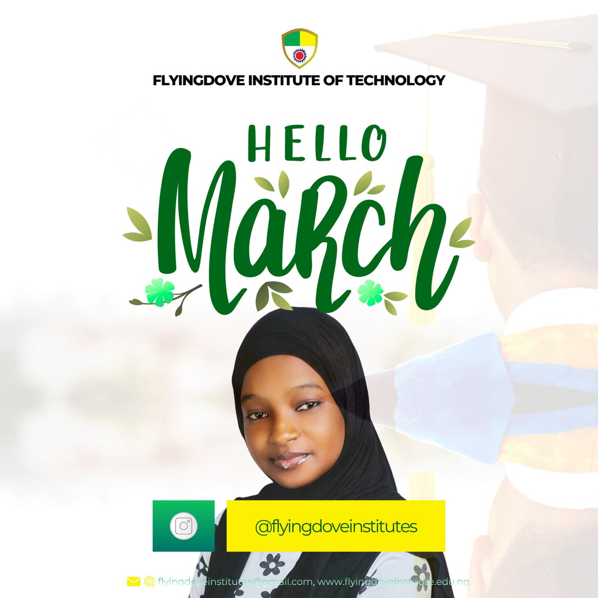 flyingdovepoly's tweet photo. Hello March! 🌿✨

A new month to grow, build, and achieve more at Flyingdove Institute of Technology 💻🎓 

Let’s embrace fresh opportunities, sharpen our skills, and make every step count.

Happy New Month, Flyingdove family! 🚀

#HelloMarch #FlyingdoveInstitute #AbujaStudents https://t.co/Xkfms1zIbE