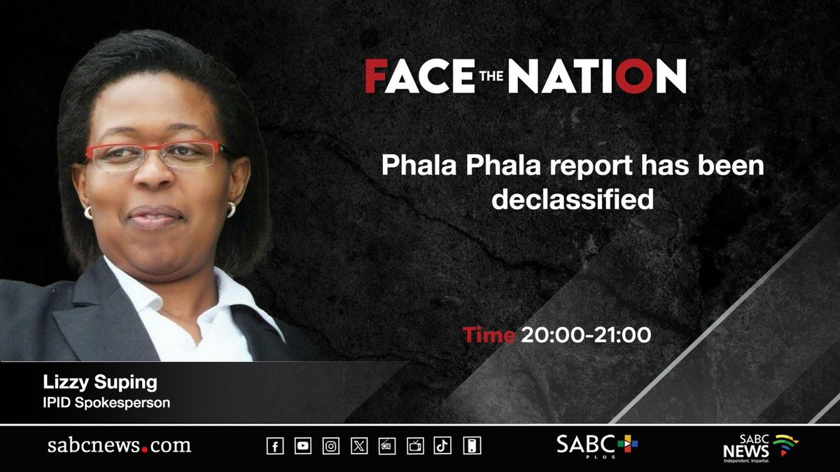 SABCNews's tweet photo. COMING UP | Catch IPID Spokesperson Lizzy Suping on @Face_theNation tonight at 8pm in conversation with @TheRealClementM, live on SABC News Channel 404. For more news and updates, visit https://t.co/TS6YUmN424 https://t.co/gA3uzaRoXS