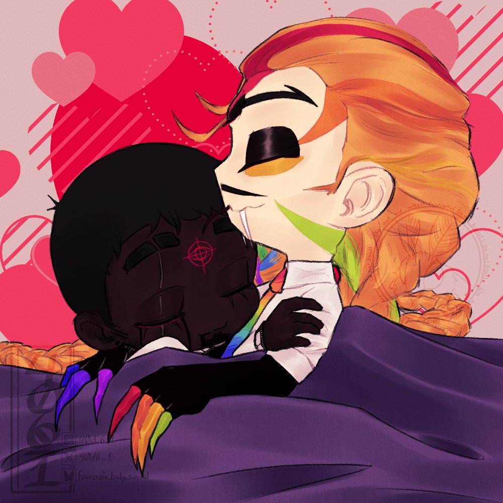 40d6_1's tweet image. HIHIHI #timecapsule :3

(really loved this temp very nice, ty for sponsoring us wiht this, check out @pinkuMe_ 's stuff gang!)
#dandysworld #rodger #twistedrodger #dyle #twisteddyle (both r in a half state) #dandysworldart #ychart #love