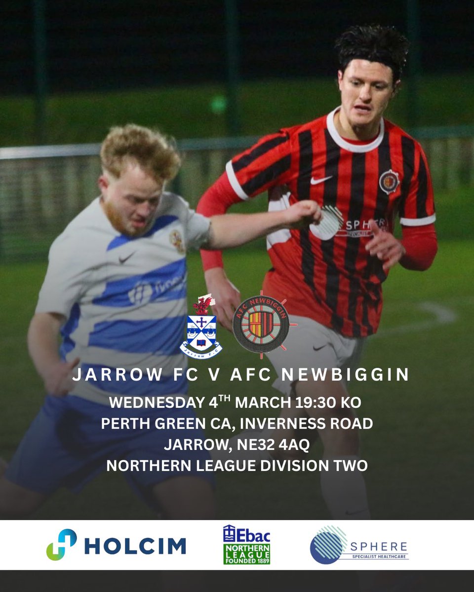 💥 NEXT UP

Tomorrow night we travel to high flying Jarrow FC in Northern League action as we look to build on recent performances and take all three points against a big experienced side

#UTB
❤️🖤