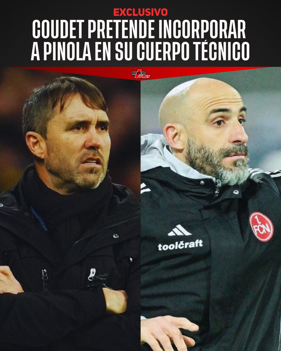 #River | 🚨 Eduardo Coudet PRETENDE incorporar a su cuerpo técnico a JAVIER PINOLA.

👉🏻 Lo dirigió en Rosario Central al igual que a Damián Musto. 

🇩🇪 Actualmente está trabajando junto a Miroslav Klose en Núremberg. 

ℹ️: <a href="/MatiasjCabezas/">Matías Cabezas</a>
