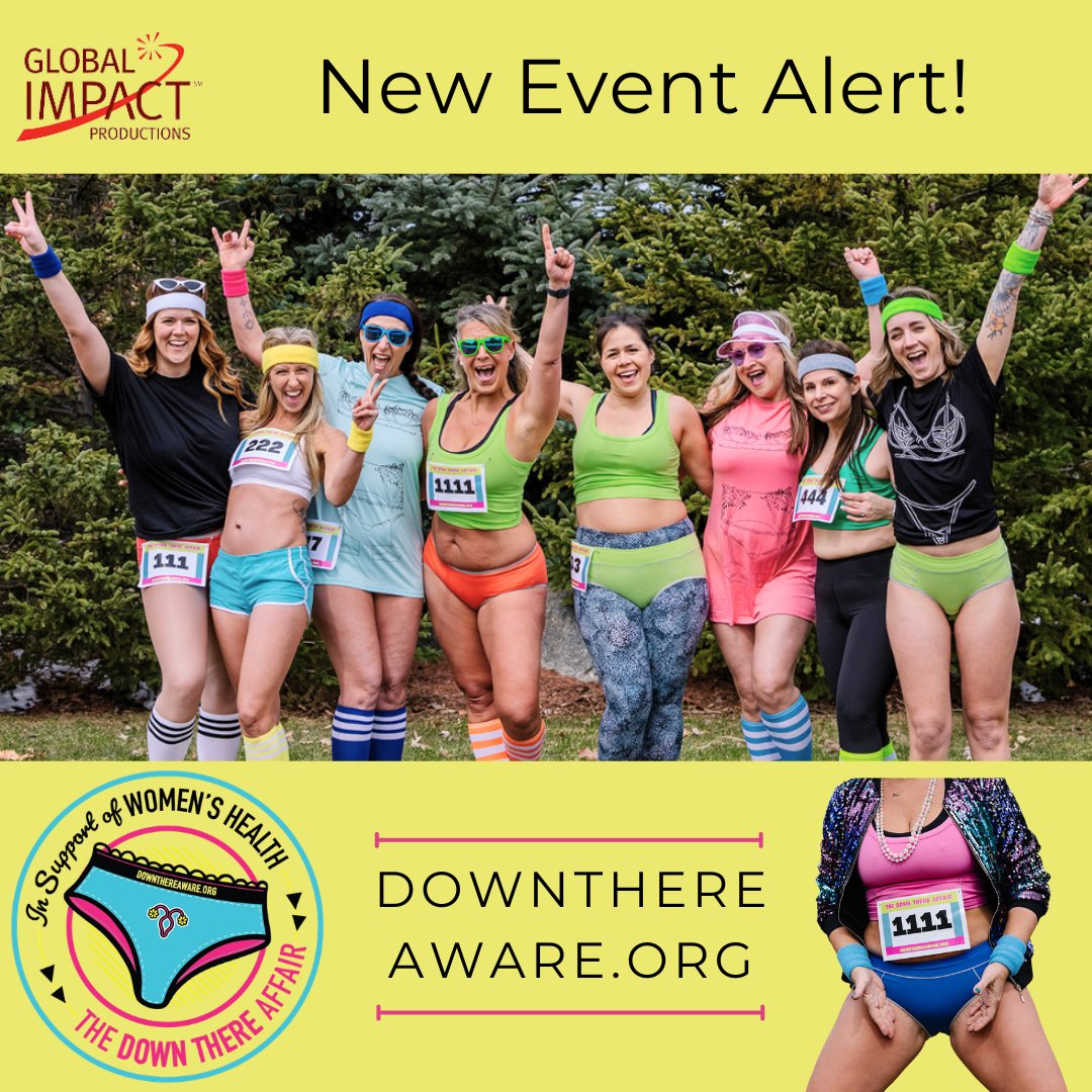 globalimpactpro's tweet photo. Introducing our newest event! Throw on your undies, lace up your sneakers and let’s get bold to raise money for women’s health from menstruation to menopause. Join us on September 26th for The Down There Affair! Learn more and register at https://t.co/qgpg1tzYxn https://t.co/5hYOoEGHlZ