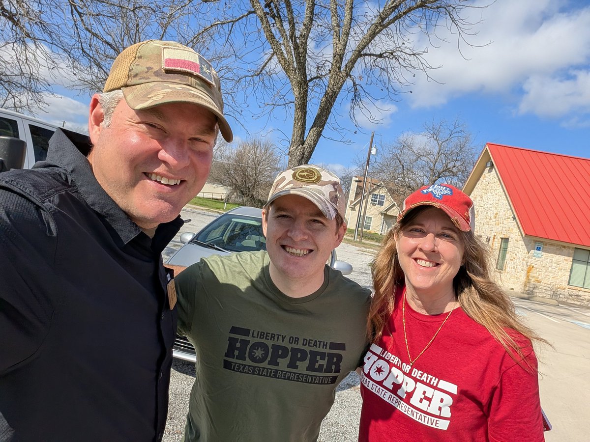 AndyHopperTX's tweet photo. Incredible morning meeting patriots at the polls across the district. #HD64 https://t.co/nWv1R2mzVL