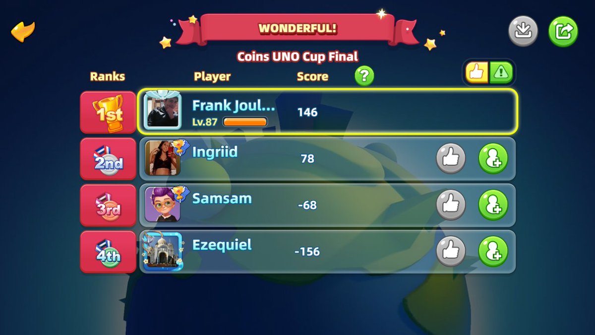 1998Joule's tweet photo. Ganador #UNOCAMPEONES 3837 "Frank Joule" 😎🍻🥇🏆🎁🎉🏆🥇 https://t.co/pIeFir4quj