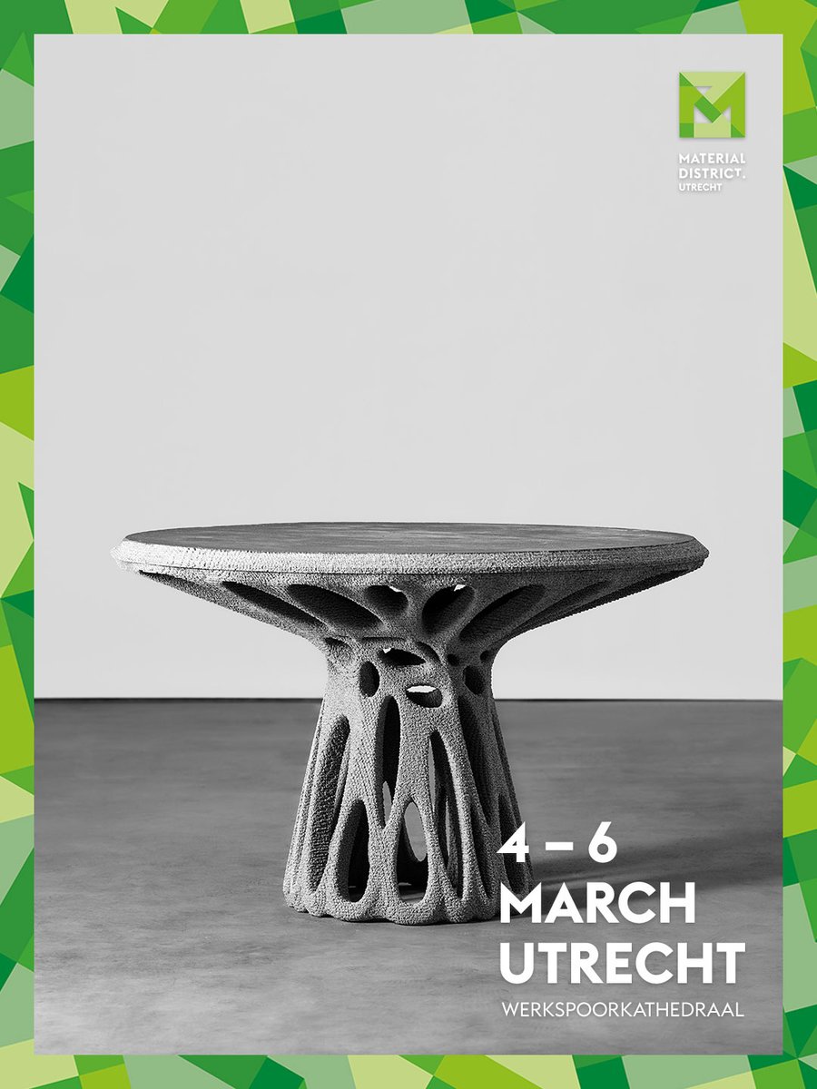 materialdistrct's tweet image. Material of the day: 3D Printed Concrete 🏗️🖨️
By Mangrove Pro, this digitally driven system enables large-scale, formwork-free concrete printing with high precision and reduced waste. 

Discover it at MaterialDistrict Utrecht (4–6 March 2026). 🎟️

#Material #3DPrintedConcrete