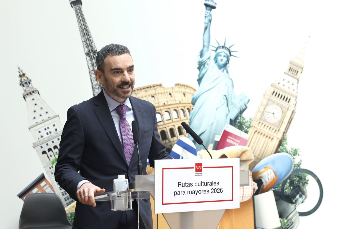 Arrancan las Rutas Culturales 2026 de la <a href="/ComunidadMadrid/">Comunidad de Madrid</a>: 1.400 destinos y 350.000 plazas para mayores de 55 años.

Este año incorporamos el Valle del Jerte, la India o La Florida, para seguir descubriendo el mundo y compartir experiencias. 

Por un envejecimiento saludable,