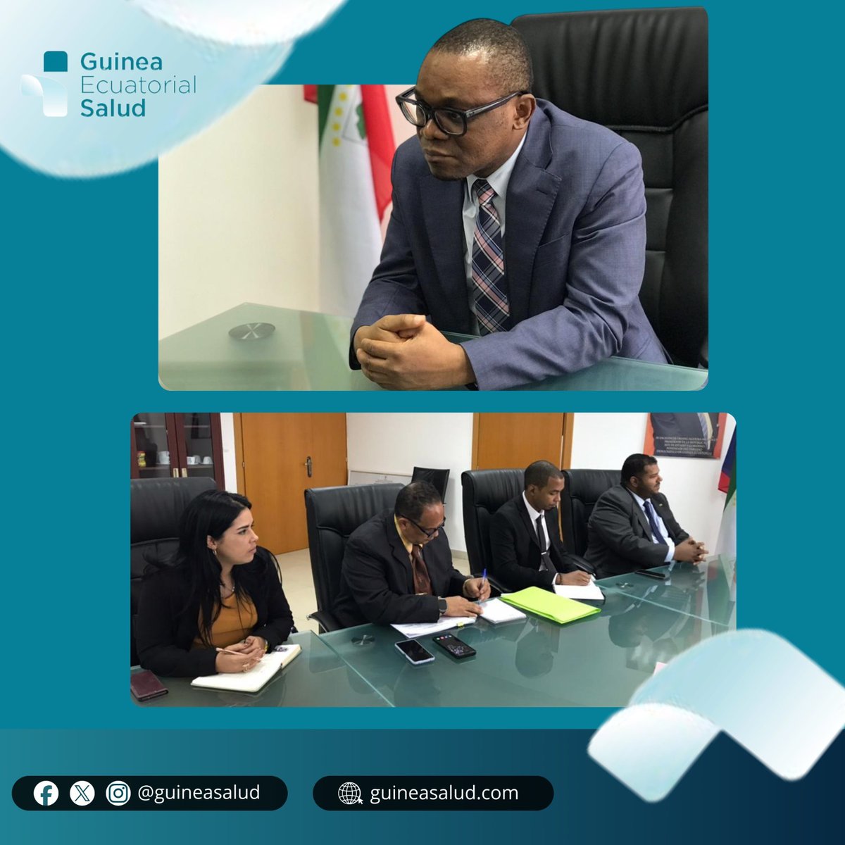 El Ministro de Sanidad recibió en audiencia al Embajador de Cuba designado en Guinea Ecuatorial, en su primera visita protocolaria.
Ambas partes reafirmaron la cooperación histórica en salud y el compromiso de fortalecer la formación del recurso humano sanitario nacional. 🇬🇶🇨🇺