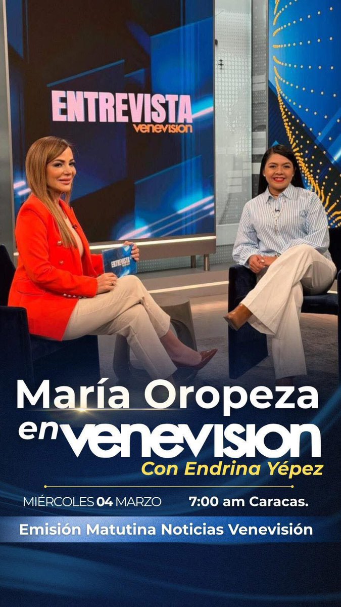Mañana <a href="/mariaoropeza94/">María Oropeza</a> estará en <a href="/ENDRINAYEPEZVV/">Endrina Yepez</a> en la emisión matutina de <a href="/venevision/">Venevision</a>
Miércoles 04 de marzo 7:00 am

¡No se lo pierdan! 🙌🇻🇪
