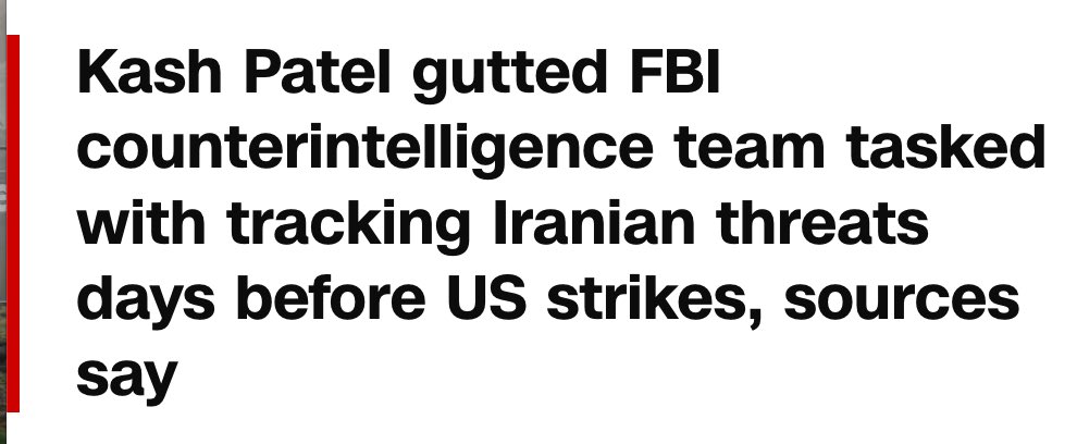 RubenGallego's tweet photo. Imagine firing FBI agents specializing in Iranian counterintelligence, right before starting a war with Iran. All because they also investigated Trump for withholding classified documents. 

It’s like they’re asking to fail. https://t.co/UZfVyg6c2L
