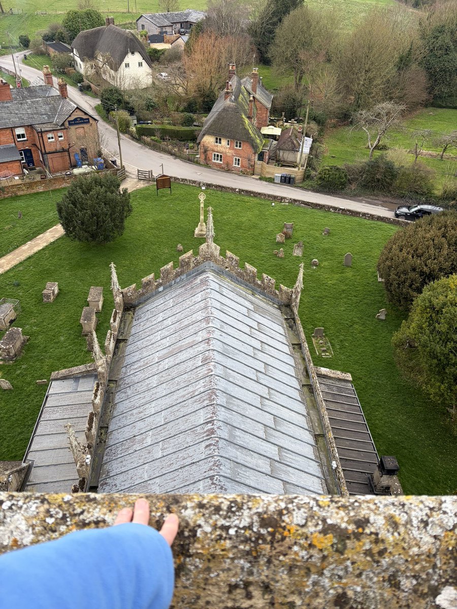 Back to Bishops Cannings today to climb up the tower &amp; appear outside on top of the world. Looking down from the heights of this outstanding Early English building gives a completely different perspective on the church’s design and its place in the local community. 
#TowerTuesday