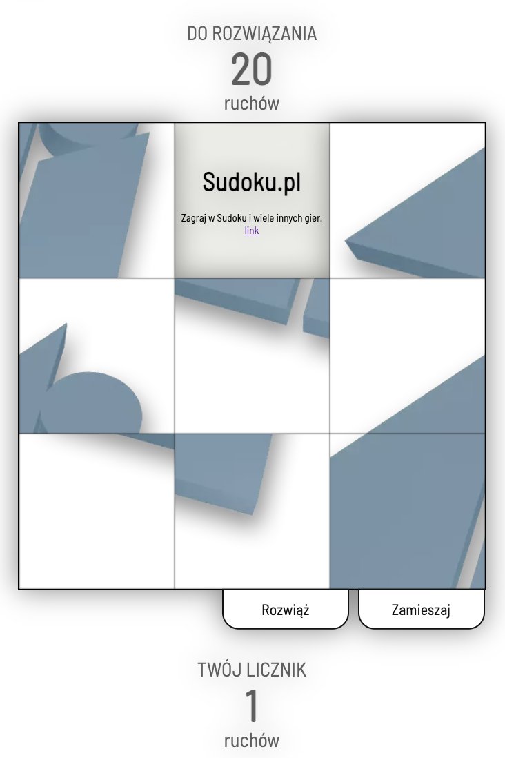 sandecki's tweet photo. Nowa lepsza strona Apus Interactive! Do starego pomysłu w końcu dodałem możliwość zamieszania i... liczniki!  

Prosze wejść na strone https://t.co/59eXyv5t3K zamieszać i rozwiązać puzle - przeproste? tak się tylko wydaje! a zbliżenie się do wyniku algorytmu prawie nie możliwe! https://t.co/YUjkr0rrMu