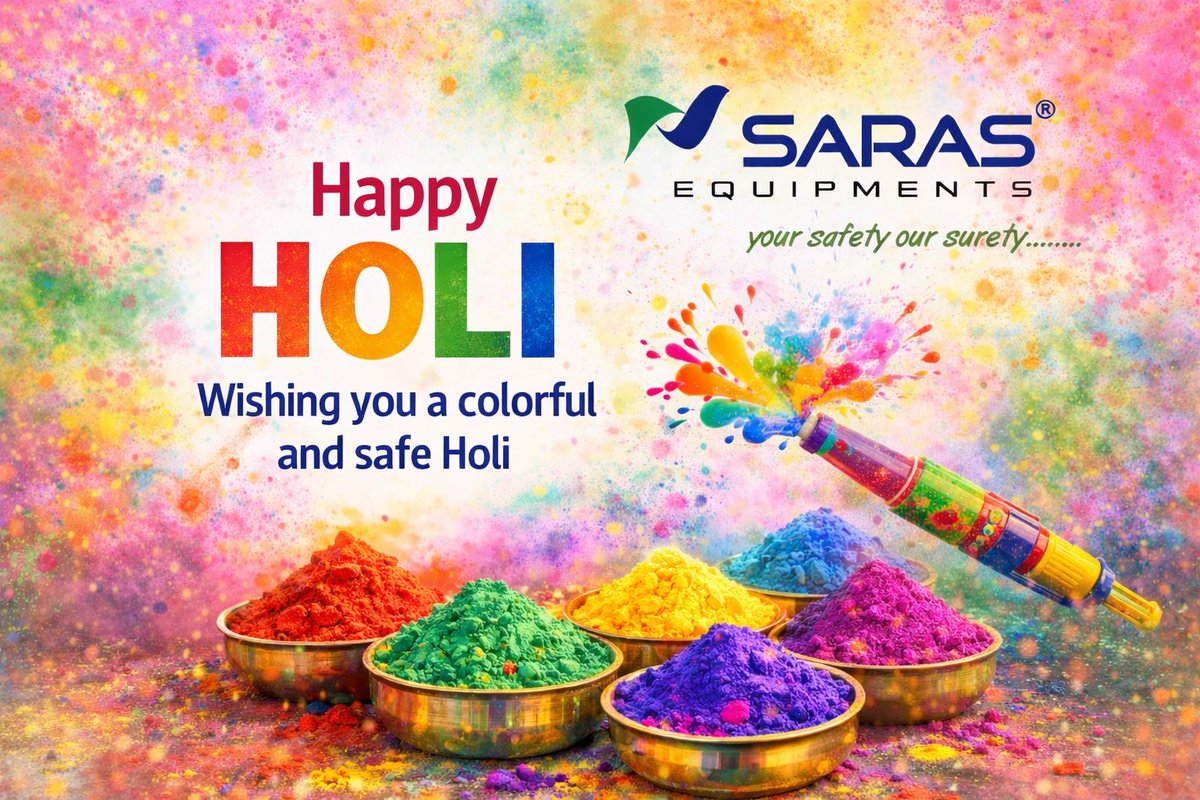 Happy Holi!
May your life be filled with vibrant colors, happiness, good health, and endless success. Enjoy the festival of colors! #Sarasequipments
