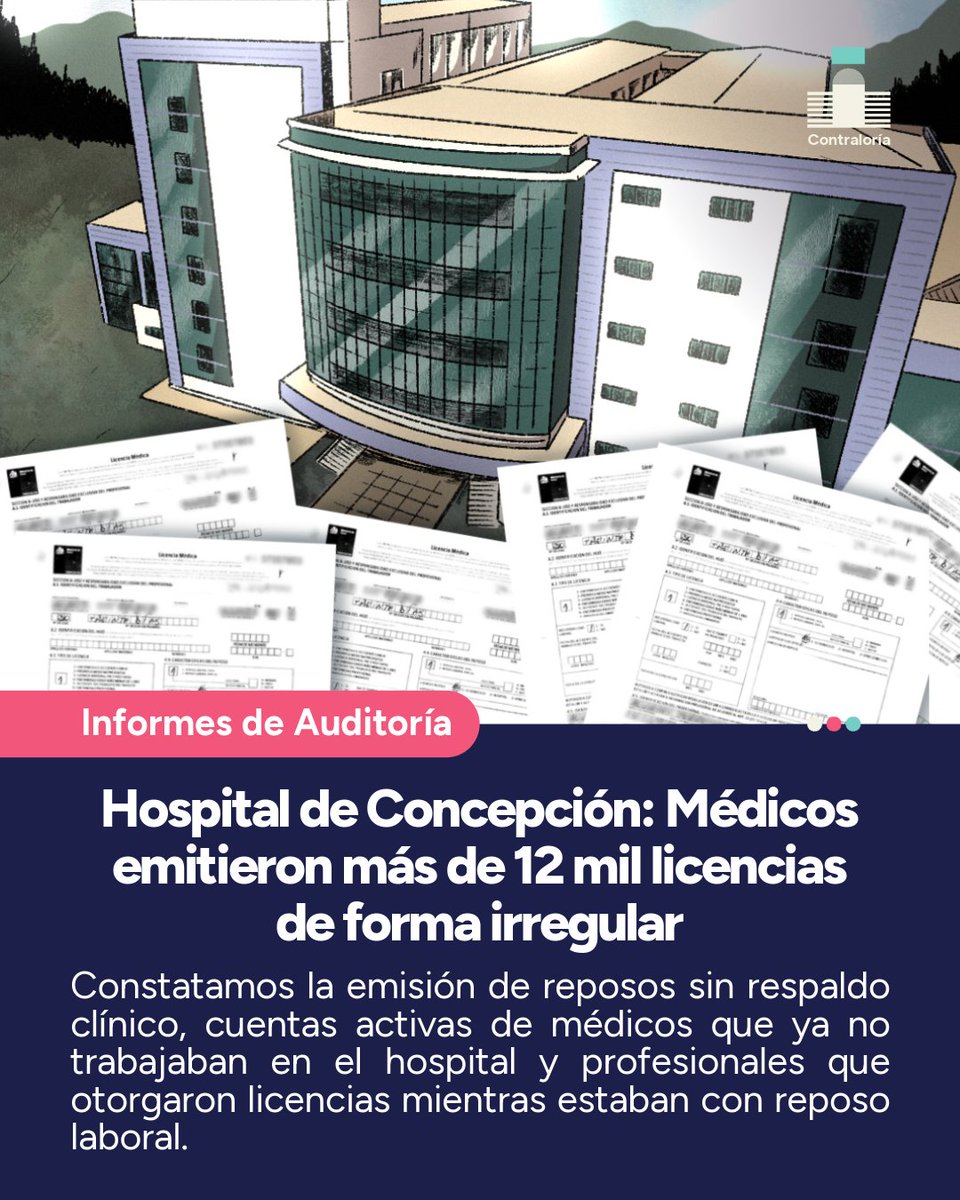 🔴INFORME DE AUDITORÍA | Hospital de Concepción: Médicos emitieron más de 12 mil licencias de forma irregular.
La nota acá👉 bit.ly/4r8Cmku
