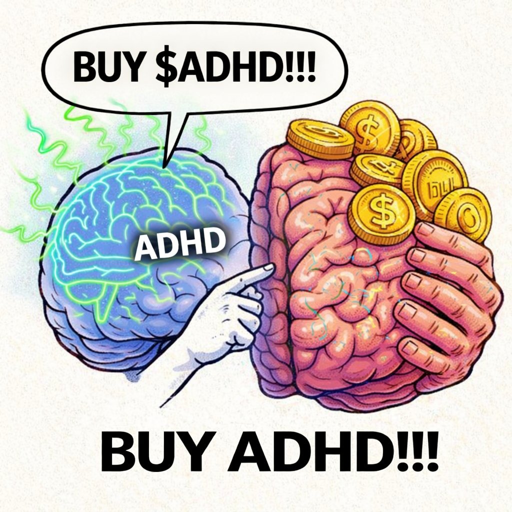 My brain is 50% distraction 50% BUY $ADHD
0% regret