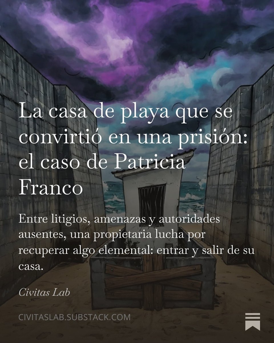 🔵⚖️ Les comparto este artículo que escribí sobre Patricia Franco, una crónica sobre abuso, gente con poder, e inacción institucional que muestra cómo algo tan básico como entrar y salir de casa puede convertirse en una batalla:

civitaslab.substack.com/p/la-casa-de-p…