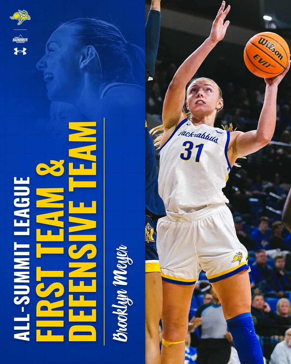 Center of Attention. 

Brooklyn Meyer is First Team All-Summit League &amp; on the Summit League Defensive Team!

#GoJacks 🐰
