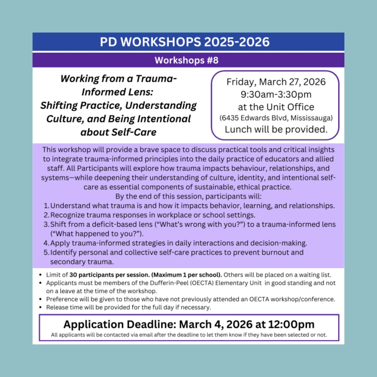 Dufferin Peel (OECTA) Elementary Unit tweet media