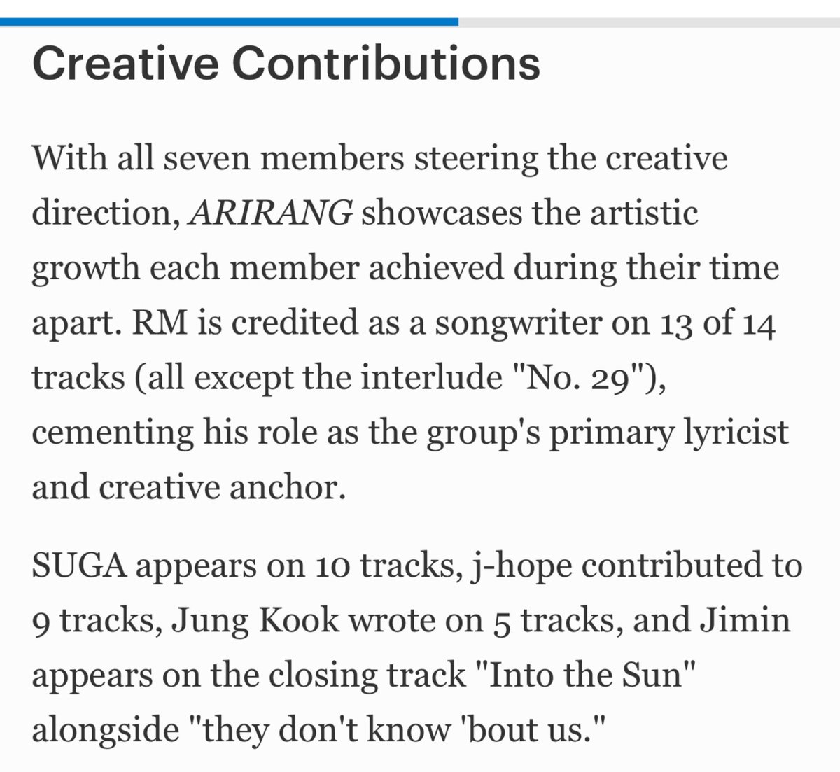 v_hotrends's tweet photo. Hello @Forbes @HAN_NA_NA_NAH Please correct the missing credits in your article! V (Kim Taehyung) has credits on two tracks: Into the Sun &amp; 2.0 

Please issue a correction immediately! https://t.co/FiKeJPePGX