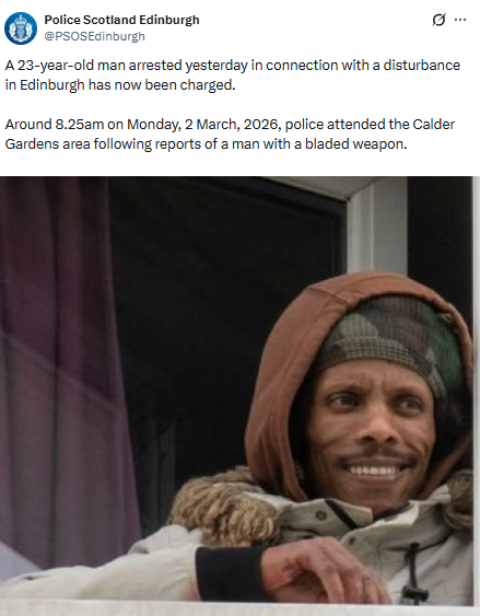 🚨POLICE SCOTLAND ANNOUNCE MIGRANT ATTACKER IN EDINBURGH IS 23 YEARS OLD

GIVE IT A F**KING REST MAN 🤣

How is he Twenty Three? 

SERIOUSLY