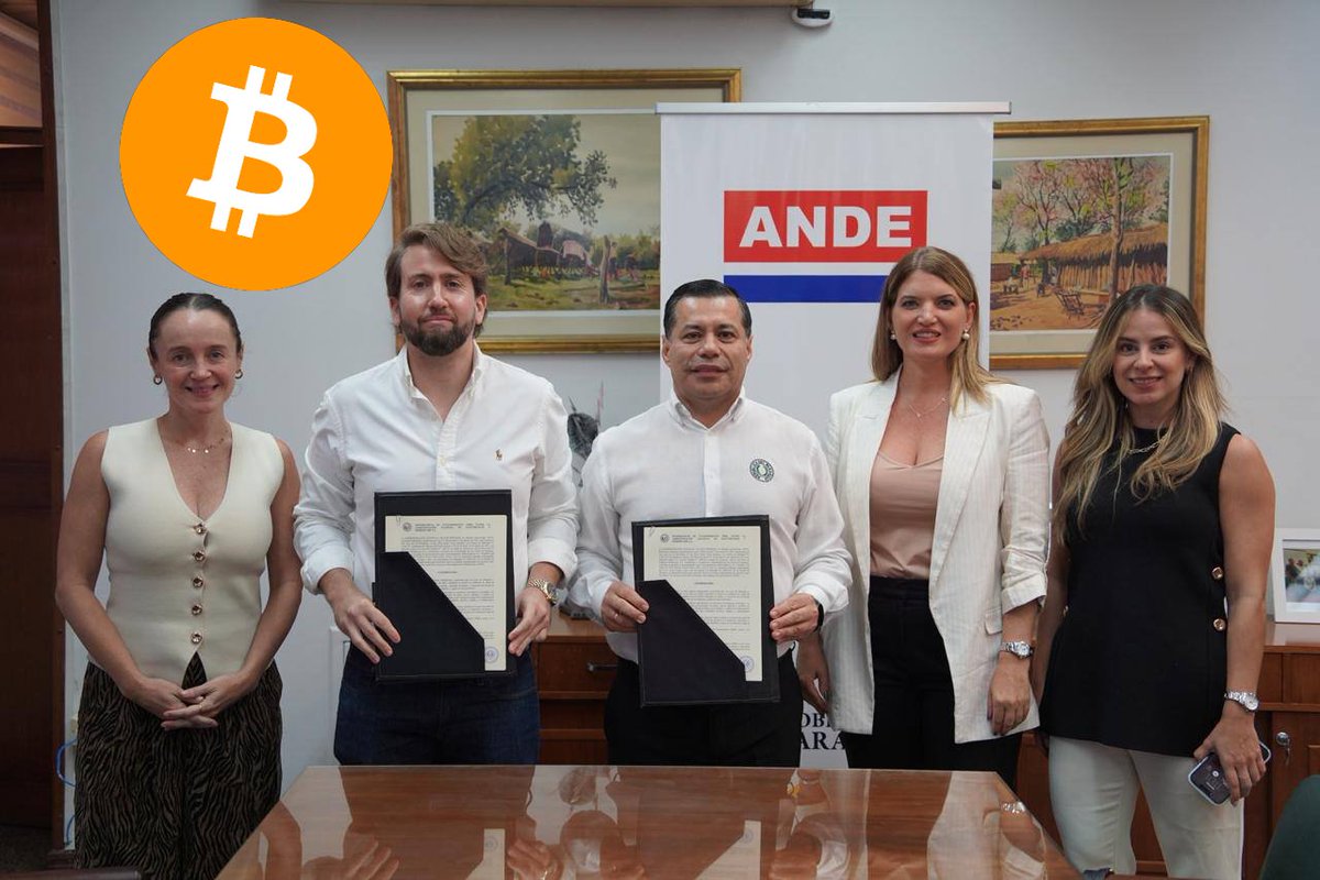 NathanOnCrypto's tweet photo. 🚨 NEW: Paraguay’s National Electricity Administration (ANDE) has issued a "Strategic Infrastructure Mandate," signing a memorandum to explore the viability of state-run Bitcoin mining. https://t.co/tcZpL1gx7E