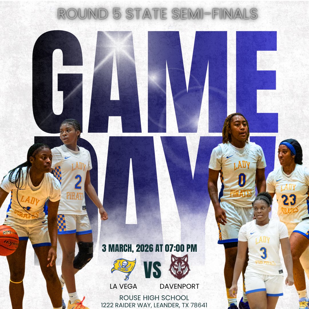 Coach_MarcWill's tweet image. IT’S GAME DAY‼️

State Semifinal 🏀🏴‍☠️

🆚 Davenport 

🕰️ 7pm

📍 Leander Rouse HS

🎟️ share.google/guZ9IKz2dQ1MnA…

#2Left #WriteOurOwnStory 

@TXHSGBB @Tabchoops @roydenogletree