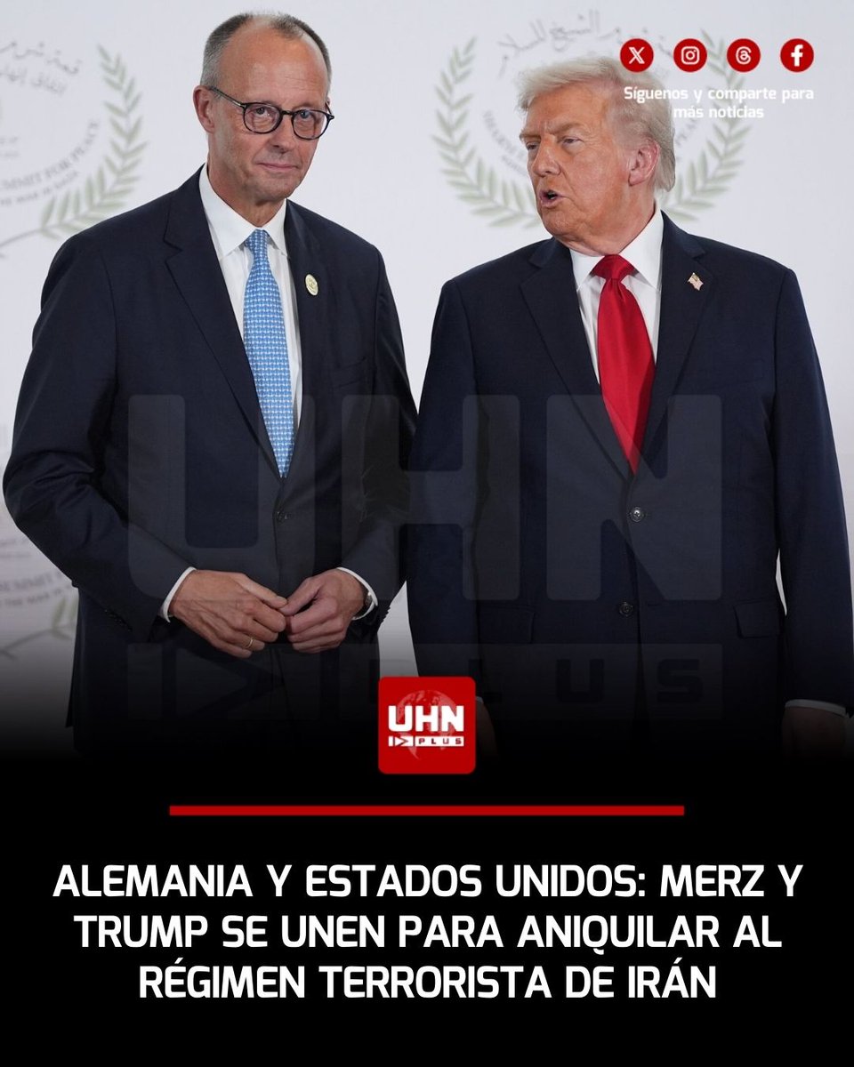 🇺🇸🇩🇪‼️ | En una reunión histórica en la Oficina Oval, el Canciller alemán Friedrich Merz selló un pacto de máxima presión con el Presidente Donald Trump, declarando que ambos están "en la misma página" para erradicar a la tiranía de Teherán.