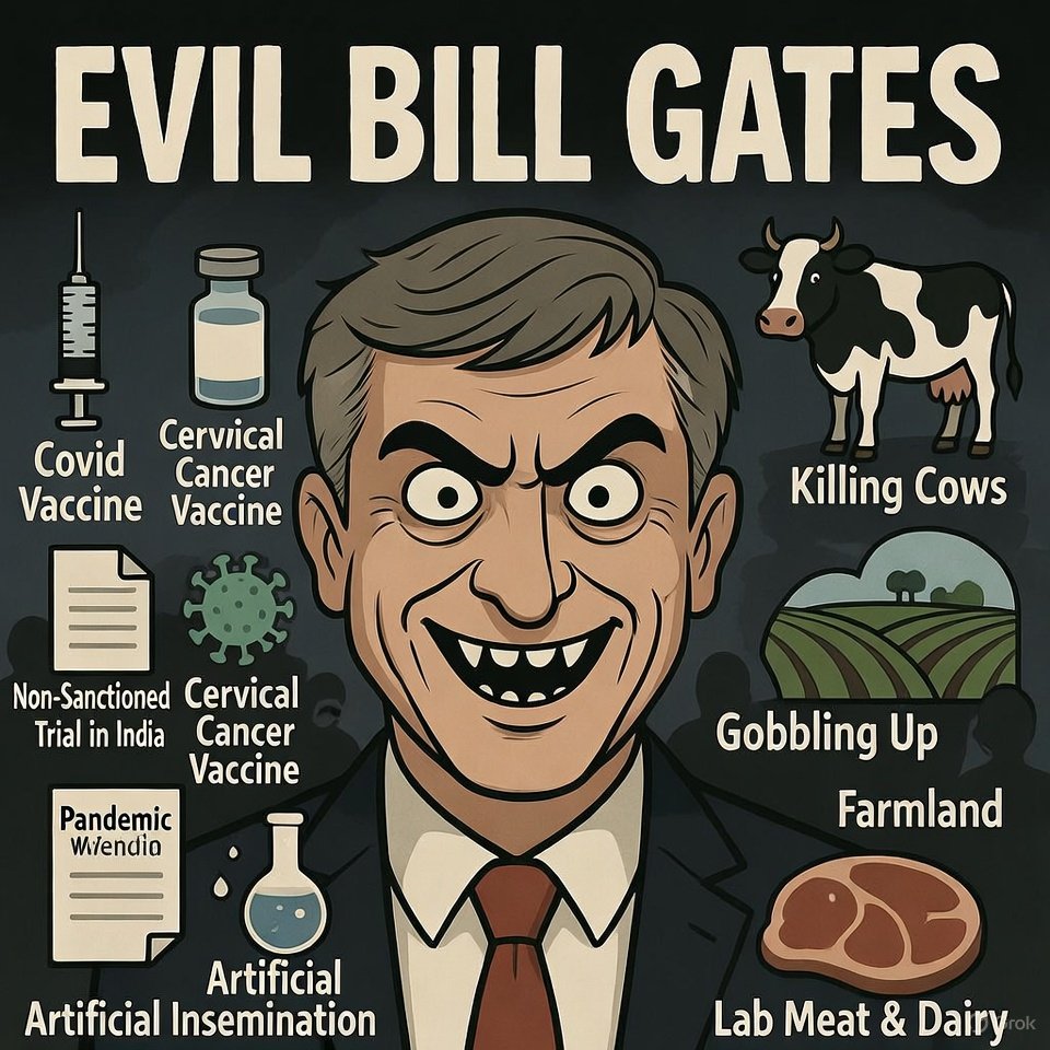 🧵1/2 🧵👇🚨
According to recent reports, the Bill and Melinda Gates Foundation is collaborating to establish approximately 200 artificial insemination centres in some areas of Maharashtra. During the same period, approximately 50,000 bulls were sterilised in Gujarat, which the