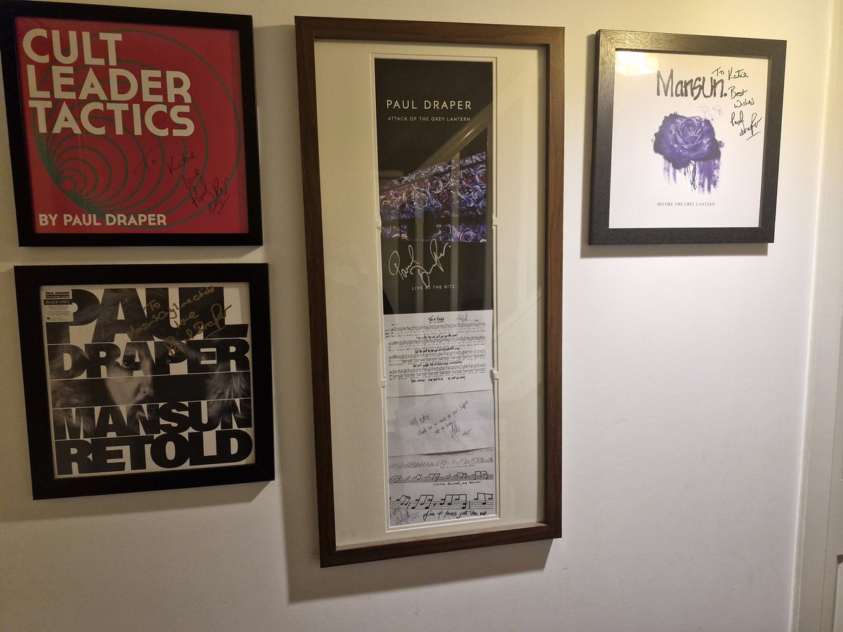 Finally got my <a href="/mansunband/">Mansun</a> Retold album on the wall. <a href="/PaulDraper/">Paul Draper</a> we need another new album to balance out the display 😉 💜💜💜