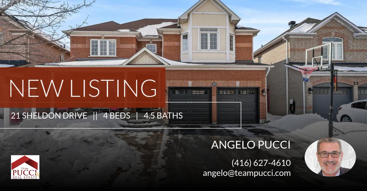 angelopucci's tweet photo. 📍 New Listing 📍 Take a look at this fantastic new property that just hit the market located at 21 Sheldon Drive in Ajax (central). Reach out here or at (416) 627-4610 for more information

Angelo Pucci
Sales Representative
Team L... https://t.co/JSEiuTXrmO https://t.co/slyzD6PSye