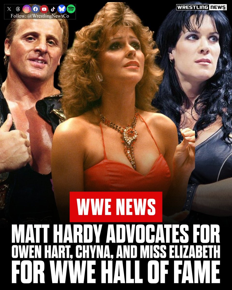 Matt Hardy: Owen Hart, Chyna, And Miss Elizabeth Should Be In The WWE Hall Of Fame wrestlingnews.co/wwe-news/matt-…
