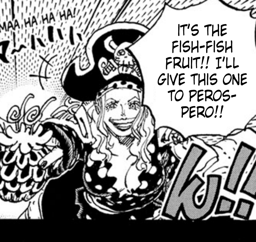 [Volume Correction] Linlin's line is changed from Katakuri to Perospero, since Katakuri had already eaten his fruit by this point in the timeline