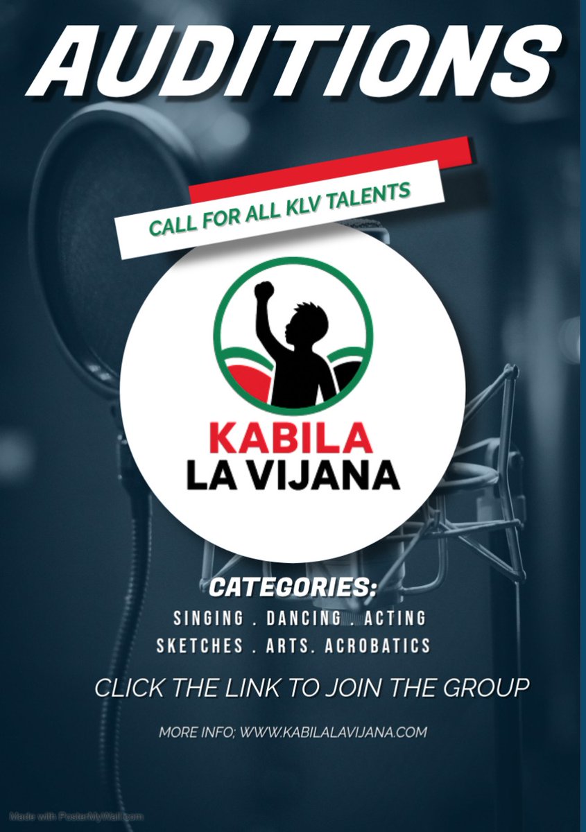 Kabilalaviwsa's tweet photo. Rada? 
Uko na Talent msee? Join our Talent Auditioning plartform to begin your journey of unlocking your talents and we will help you exploit them fully!

Form ni vijana kutoka bloc, na Talent ndio itatuwezesha! 

👇👇
https://t.co/VrUpDtoczz https://t.co/mA1BhUuOSG