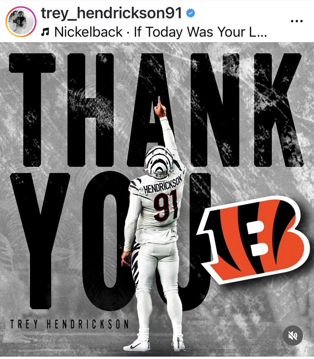AdamSchefter's tweet image. After not being tagged today, Trey Hendrickson bid goodbye to Cincinnati on IG: