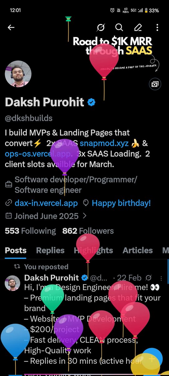Daksh Purohit tweet media