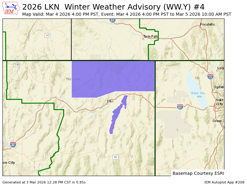 LKN issues Winter Weather Advisory valid at Mar 4, 4:00 PM PST for ...