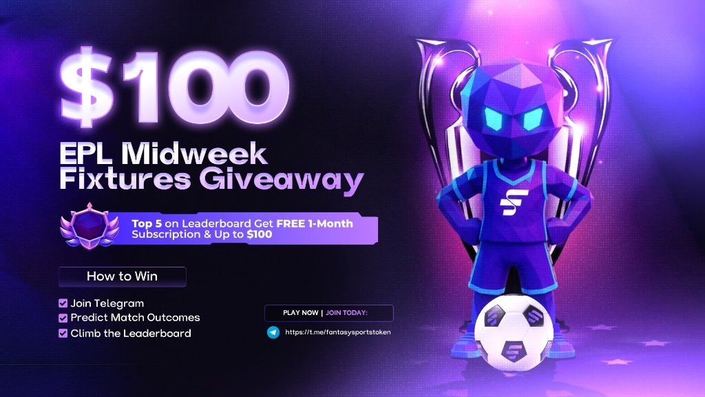 _Fantasy_Sport's tweet photo. ONLY 30 MINUTES LEFT! 🚨 Entries for Giveaway

Don't miss your chance to score up to $100 and a FREE 1-month subscription! 🏆

To win: 
1️⃣ Join our Telegram 
2️⃣ Predict Match Outcomes for Free
3️⃣ Climb the Leaderboard

Tap in before it’s too late! 👇 https://t.co/BrYs1PwoPr https://t.co/RNa3Oe9yZu
