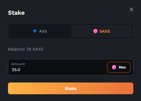 First bAXS in staking💎

This week, bAXS officially launched, and the first airdrop has already distributed tokens within the community. Now a new stage begins in Axie’s economy.

bAXS is backed 1:1 by AXS and is starting to take on a central role within the ecosystem. In