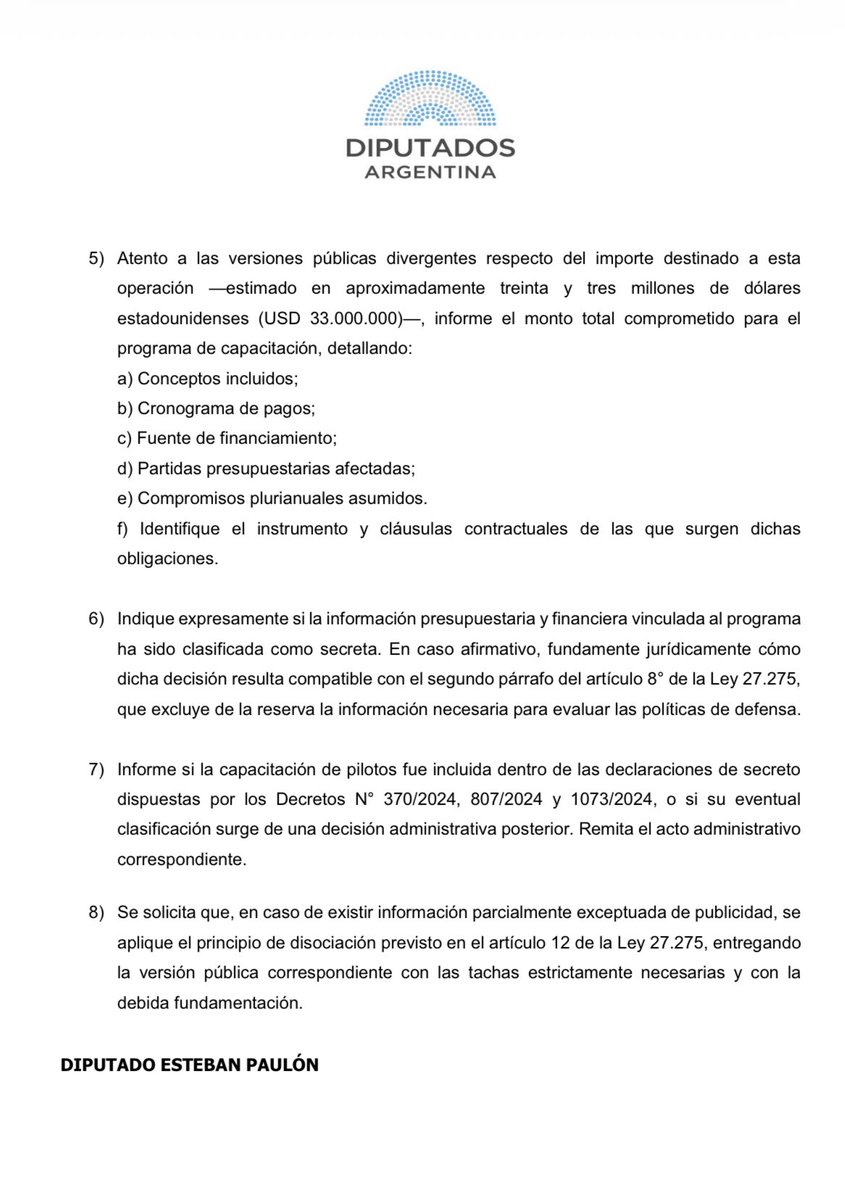 NO VAN EN TRENCITO, VAN EN AVIÓN F16

La compra de los F16 en tiempos del ex Ministro Petri (el del cosplay) sigue deparando sorpresas! Nos enteramos por el <a href="/StateDep/">US State Dep</a> norteamericano de las capacitaciones millonarias en dólares para pilotos de los F-16, evidenciando opacidad y