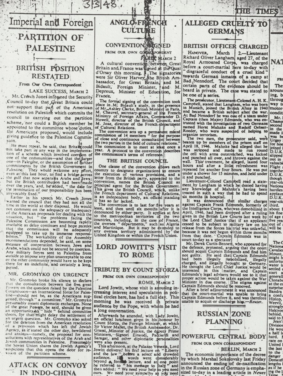 rossinjoppa's tweet photo. #Day214 P2T for https://t.co/p86lkRLaFX
This evening’s donation is to Ibrahim https://t.co/AM1SnHgaCE

Wednesday 3rd March 1948
Scotsman: Jewish convoy from Tel-Aviv in 3 hour battle to cover 48 miles to al-Quds
Times: i “Alleged cruelty to Germans”
ii “Terrorists”
@ll4gaza_ofcl https://t.co/TNVHcxOQNX