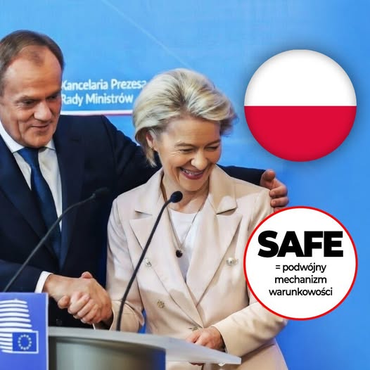 "Proszę o nagłaśnianie, bo rząd i jego media wprost okłamują ludzi❗ Okazuje się, że pożyczka SAFE zawiera... PODWÓJNY mechanizm warunkowości❗ 
Tusk i Bruksela chcą nam zawiązać podwójną pętlę na szyi! To co, bierzemy? 👇
1️⃣ Polski rząd musi dwa razy w roku składać wniosek o