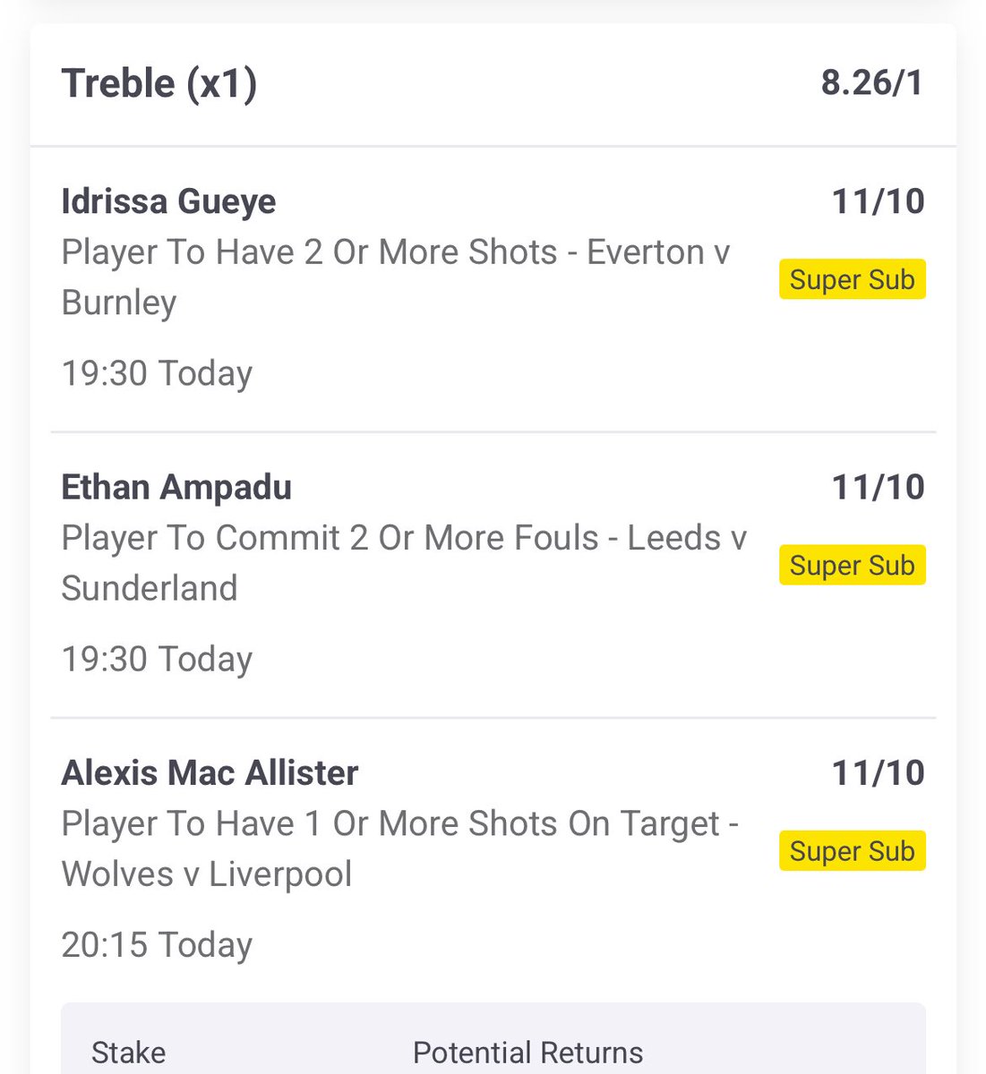Yellowcardtips's tweet photo. 🚨🔥 PREMIER LEAGUE MIDWEEK PLAYS 🔥🚨

➡️ 4/1 SINGLE 💥

➡️ 8/1 BET BUILDER 🔥

➡️ 100/1 MASSIVE ACCA 🚀😮‍💨

Stake responsibly 💸

#bettingtwitter #gamblingtwitter #footballtwitter
#ukbetting #ukpunters #sportsbetting
#premierleague #epl #midweekfootball
#betbuilder #acca #FPL https://t.co/a3z0oFJvzz