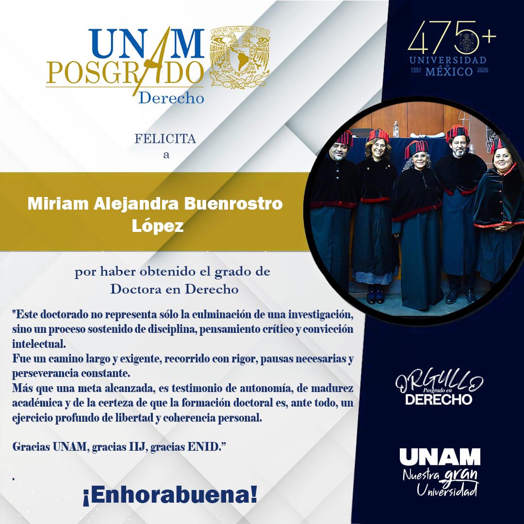 Programa de Posgrado en Derecho de la UNAM Oficial tweet media