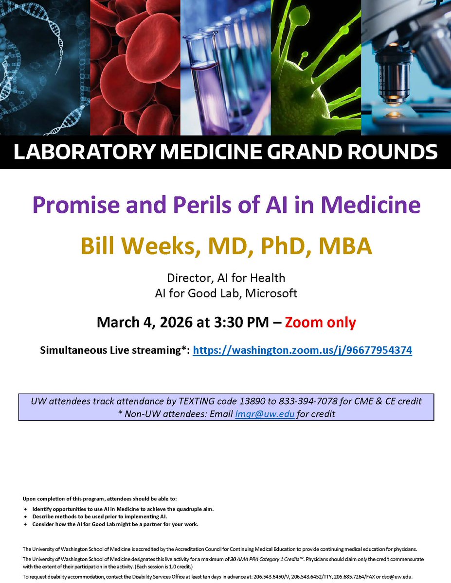 UW Dept. of Laboratory Medicine and Pathology 🔬 tweet media