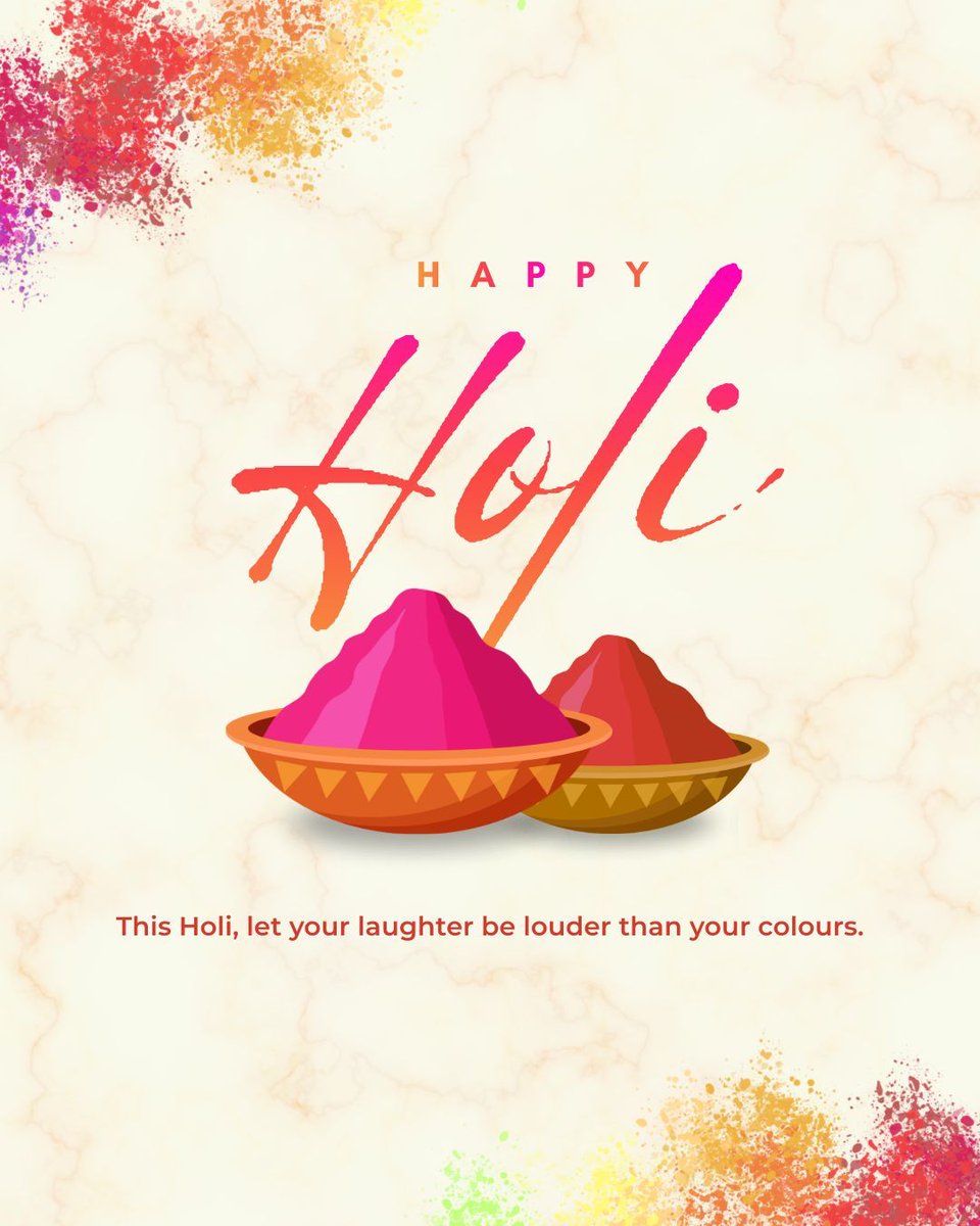 This Holi, let your laughter be louder than your colours.
#Holi2026 #FestivalOfColors #SpreadKindness #HoliVibes #PlayWithPurpose #HoliHai
