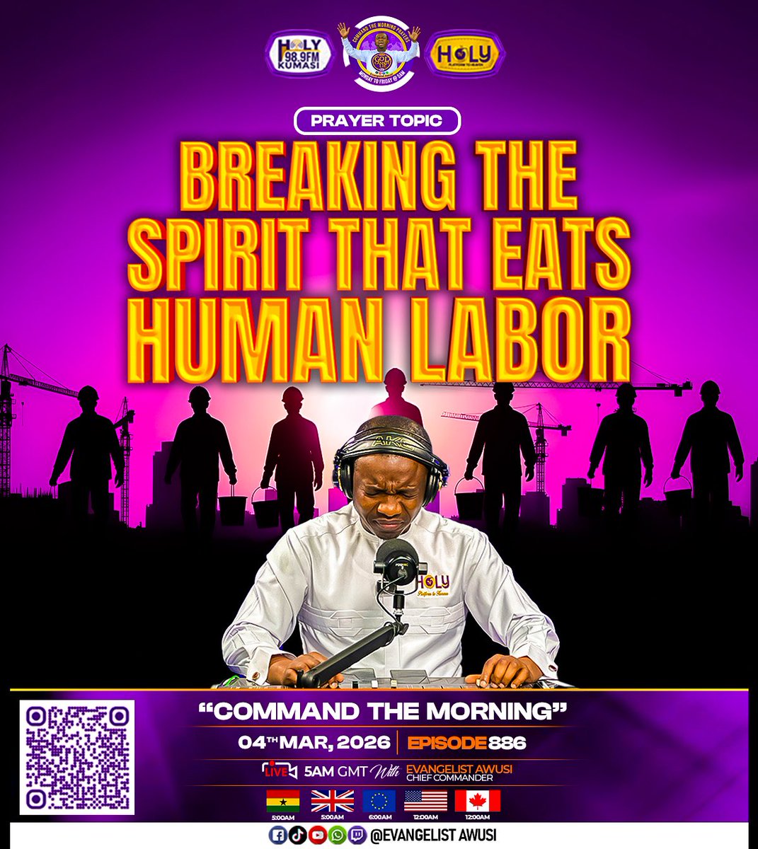 evangelistawusi's tweet image. BREAKING THE SPIRIT THAT EATS HUMAN LABOR

This is not an Ordinary Prayer Meeting. It is a Divine Appointment With Heaven.
📅 Date: Tomorrow
⏰ Time: 5:00 AM (GMT)
📍 Program: Command the Morning
🎙️ With: Evangelist Awusi

#CommandTheMorning
#DreamsConnectedToDestiny